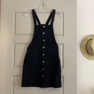Black Denim Overall Dress